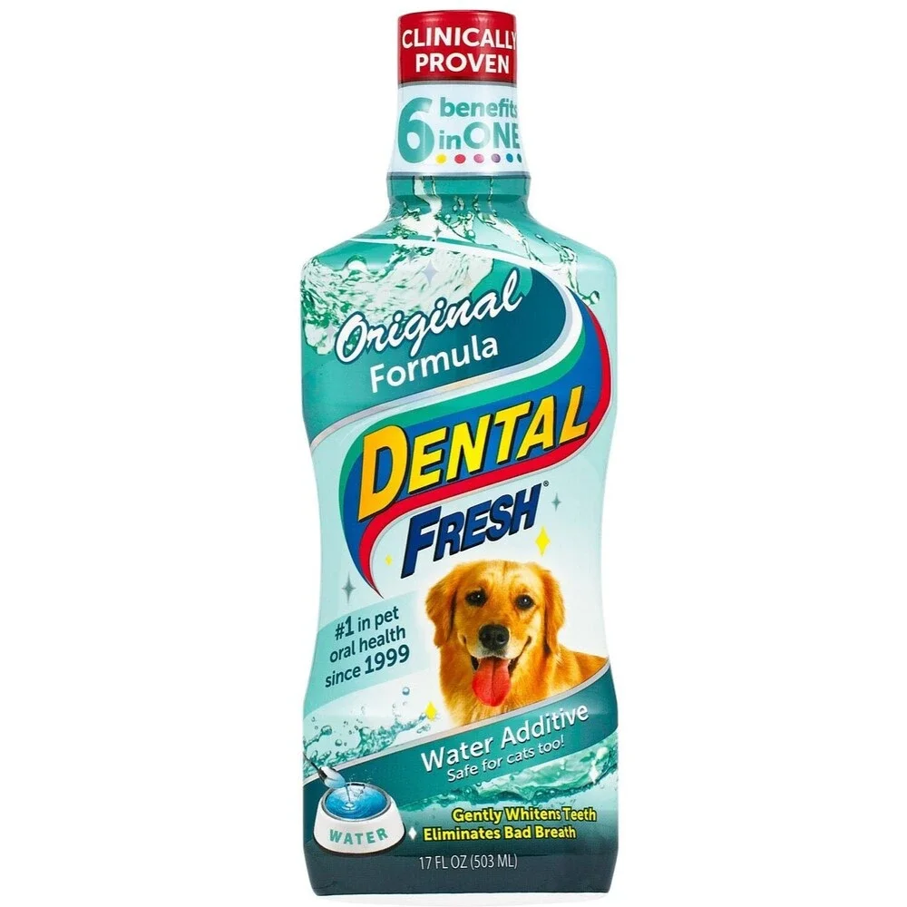 Dental Fresh Water Additive for Dogs, Cleans Teeth & Freshens Breath, 17oz